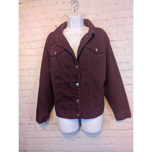 Jessica London maroon denim jacket 18w - Picture 1 of 4